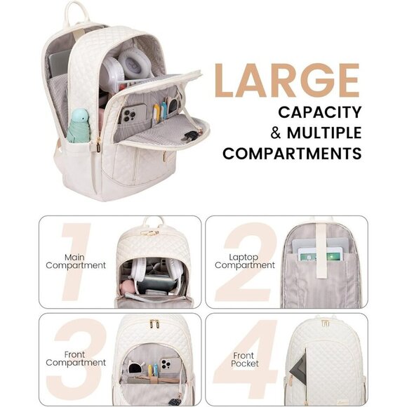 15.6 Inch Work Travel College Anti Theft Large Capacity Commute Bags Purses - Picture 3 of 7